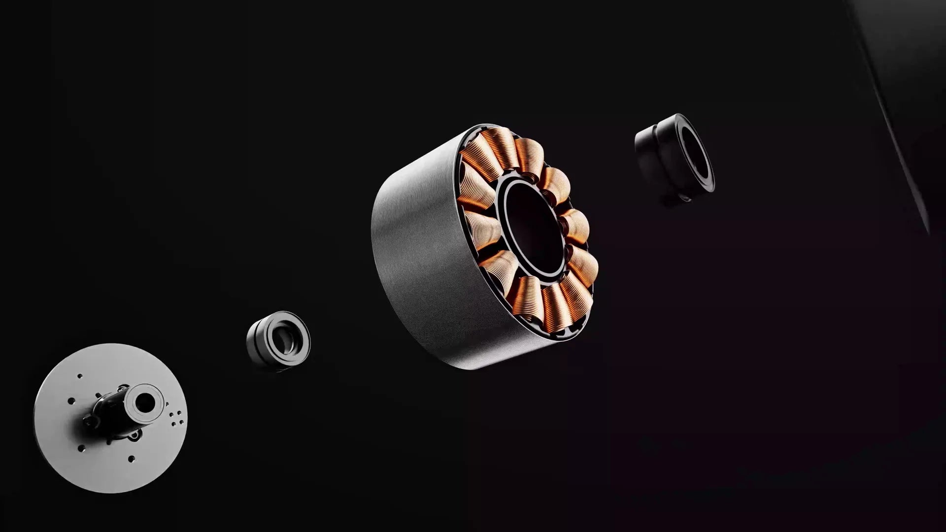 Exploded render of the Mark 3 compressor motor
